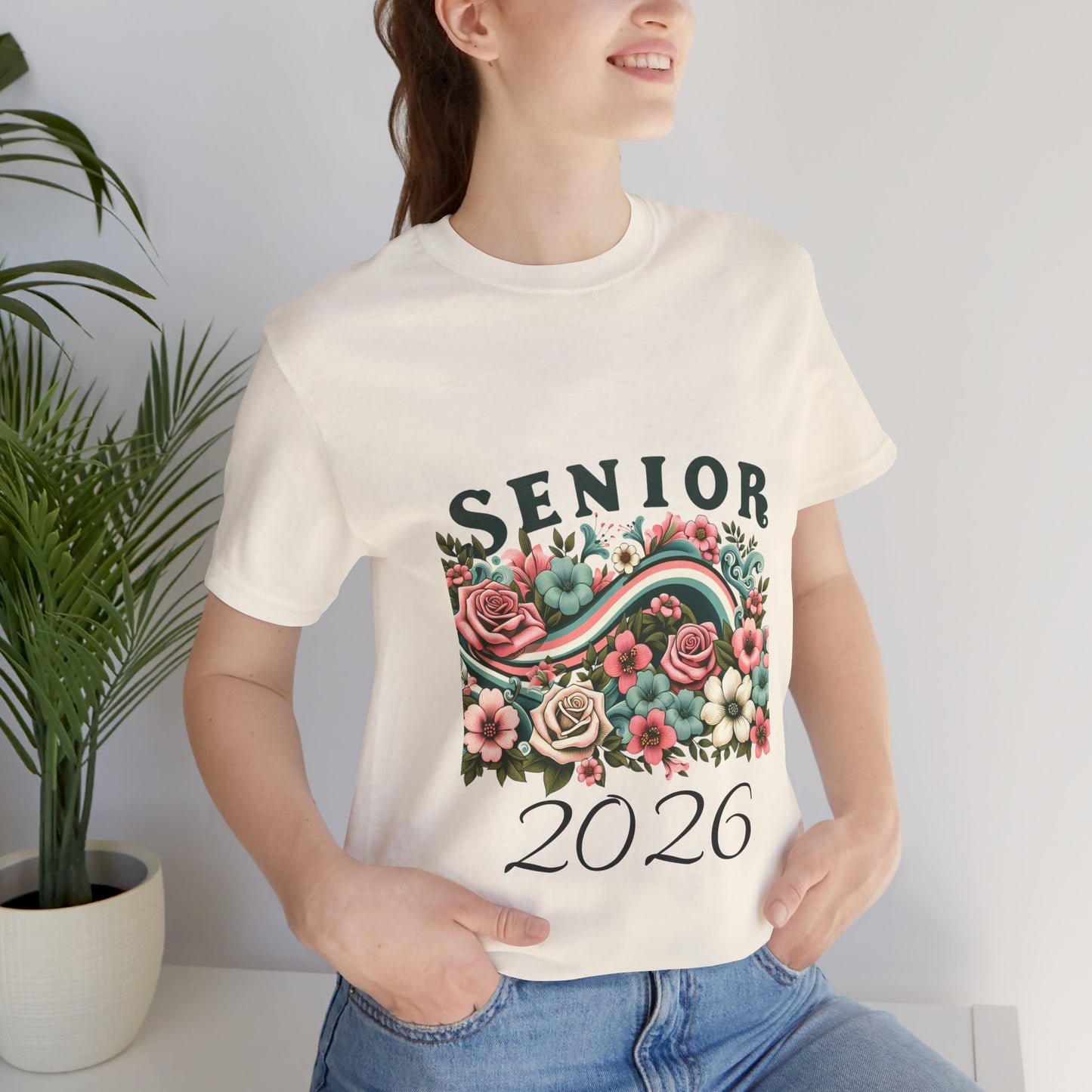 Senior 2026 Floral Unisex Tee, Graduation Gift Shirt, High School Senior Apparel, Class of 2026 Shirt, Floral Graduation Tee