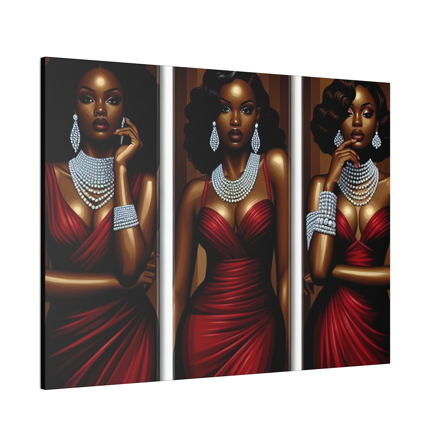 Elegant Afrocentric Canvas Art, Vibrant Wall Decor, Home Decoration, Black Girl Art, Gift for Her, Modern Artwork