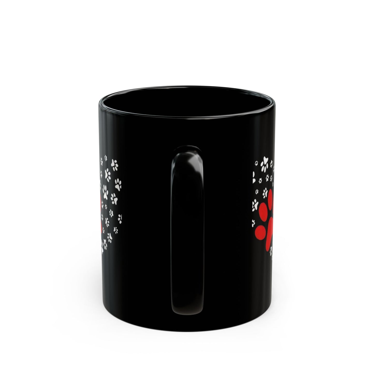 Paw Print Heart Mug, Pet Lover Gift, Dog Cat Mug, Animal Lovers Coffee Cup, Cute Heart Paw Design