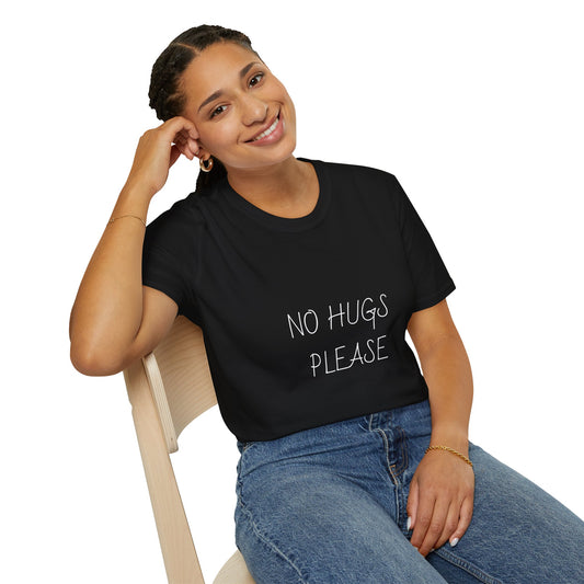 No Hugs Please, Funny Shirt, Plant Lover Gift, Quirky Apparel, Casual Wear, Humor T-Shirt
