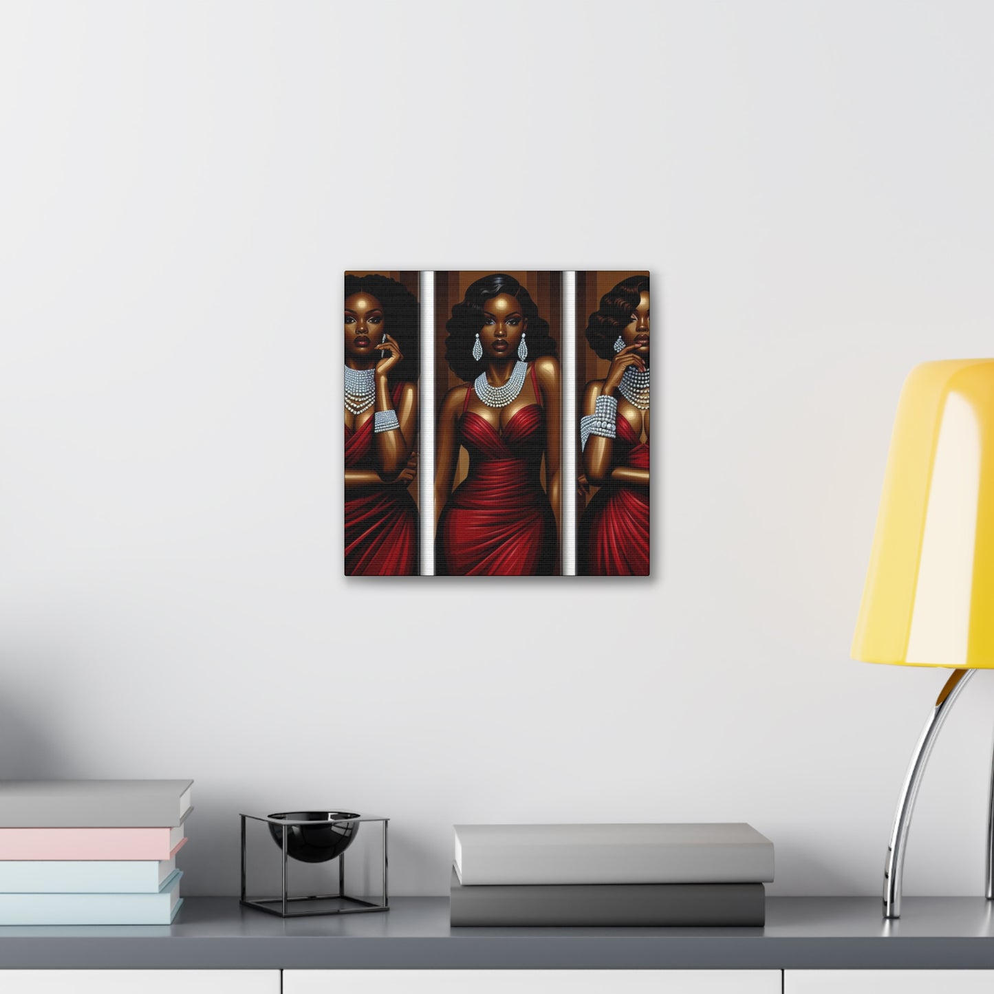 Elegant Afrocentric Canvas Art, Vibrant Wall Decor, Home Decoration, Black Girl Art, Gift for Her, Modern Artwork