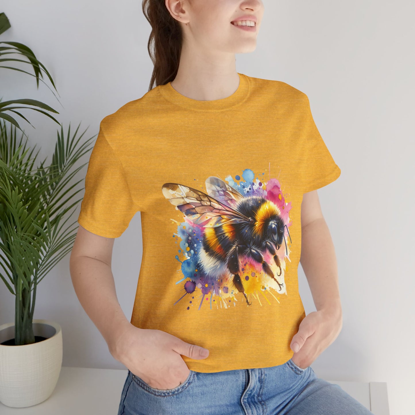 Bee Watercolor Unisex Tee | Nature Lover Gift, Summer Style, Eco-Friendly Fashion, Bee Conservation Awareness, Birthday Present