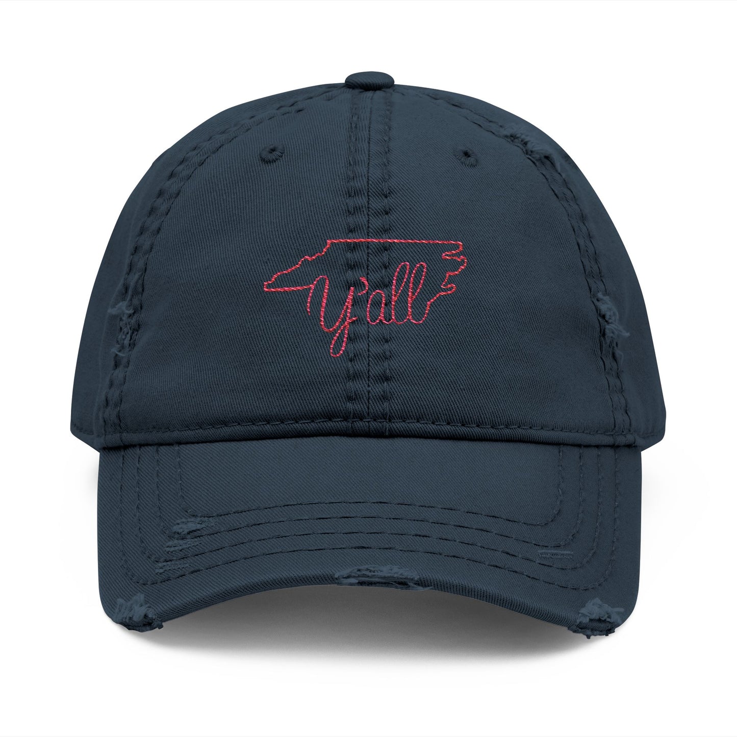 North Carolina Y'all Distressed Dad Hat (Embroidery)