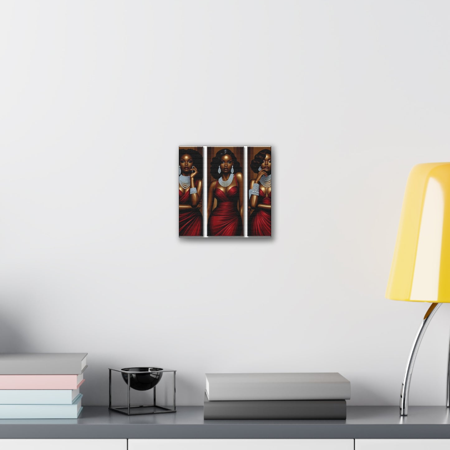 Elegant Afrocentric Canvas Art, Vibrant Wall Decor, Home Decoration, Black Girl Art, Gift for Her, Modern Artwork