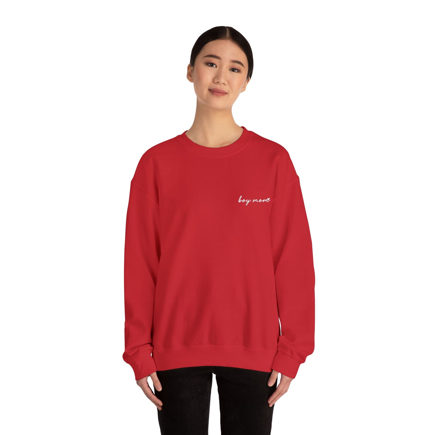 Embroidered Boy Mom Unisex Heavy Blend™ Crewneck Sweatshirt