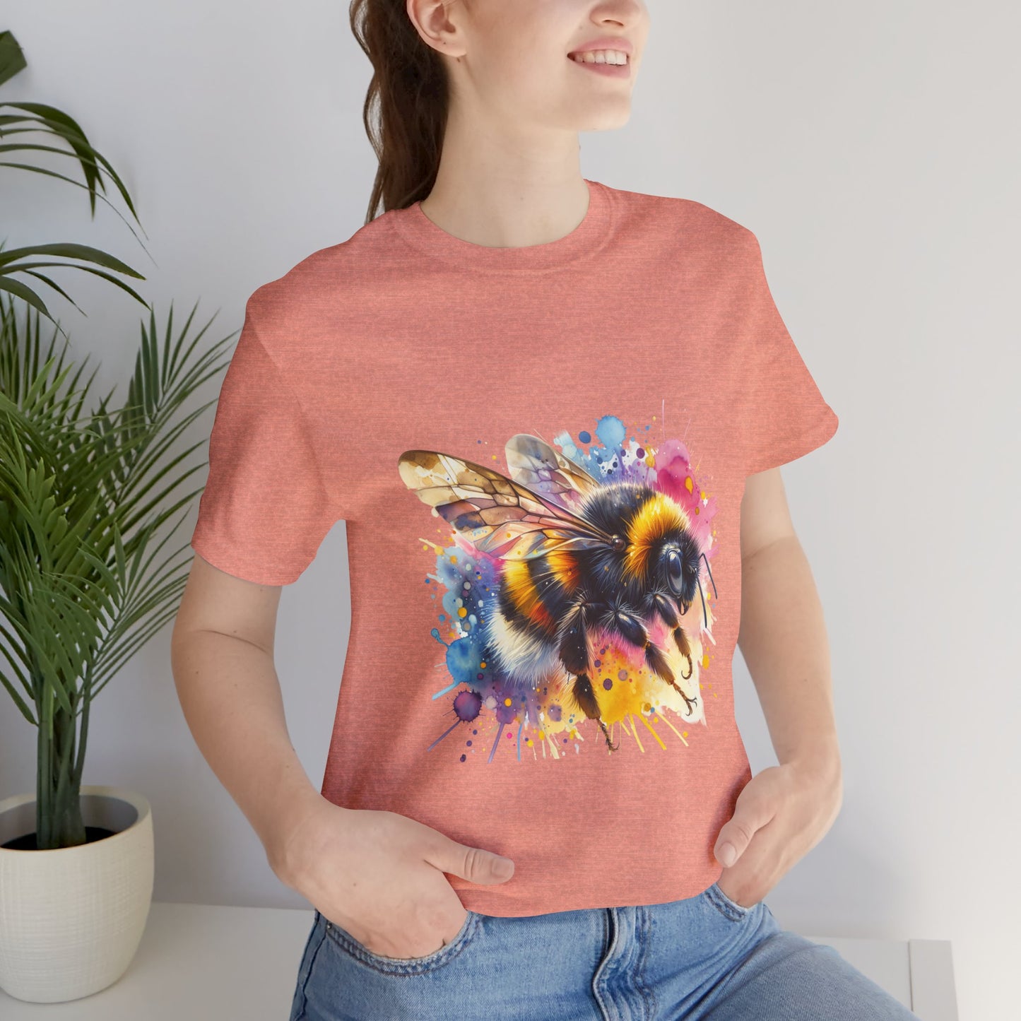 Bee Watercolor Unisex Tee | Nature Lover Gift, Summer Style, Eco-Friendly Fashion, Bee Conservation Awareness, Birthday Present