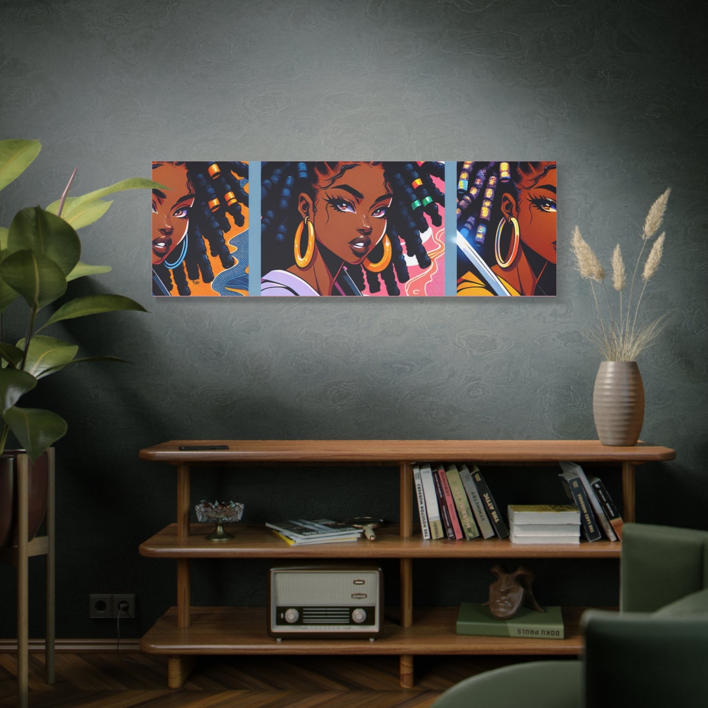 Artistic Canvas Wall Decor, Afrocentric Artwork, Contemporary Home Decor, Unique Gift for Art Lovers, Black-Owned Art
