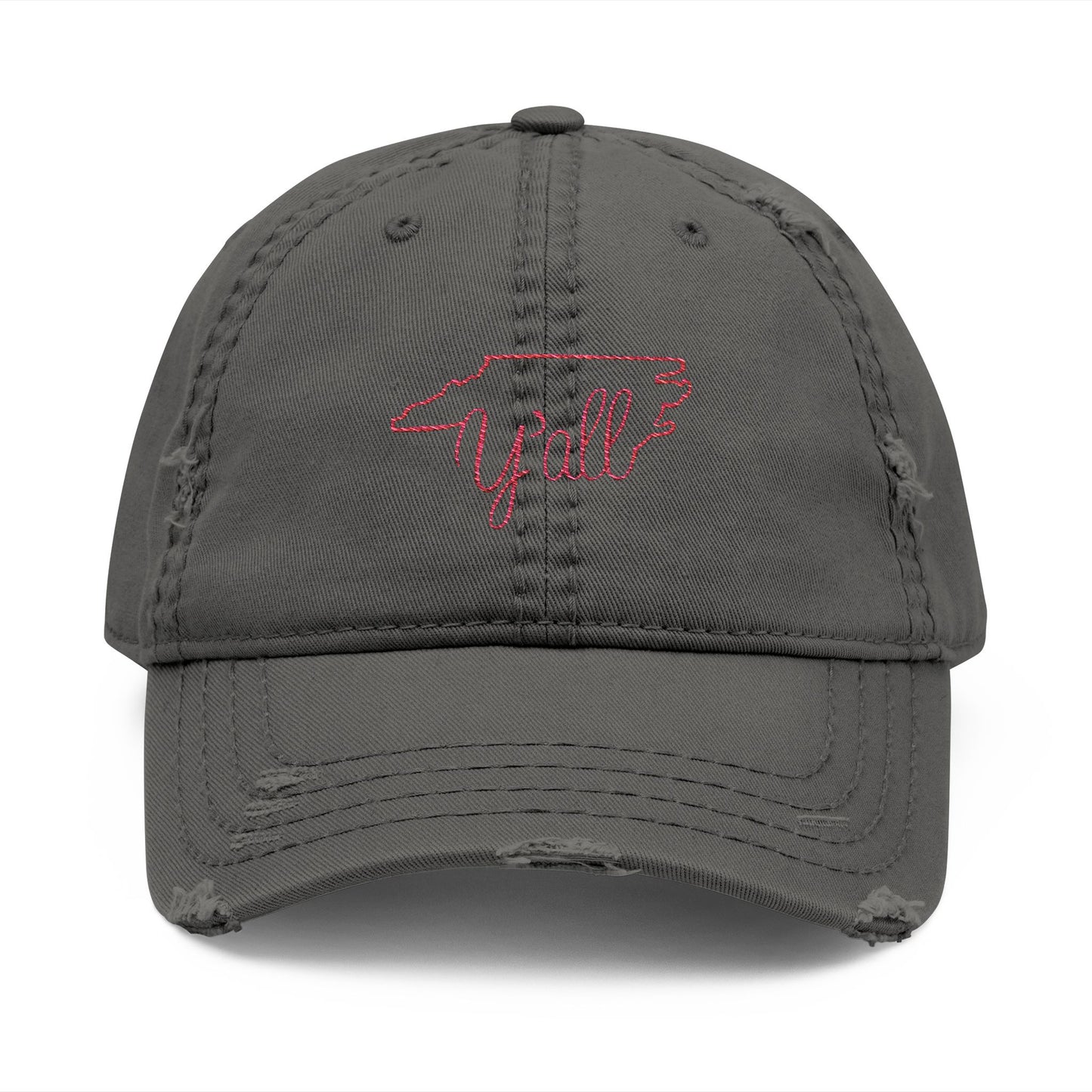North Carolina Y'all Distressed Dad Hat (Embroidery)