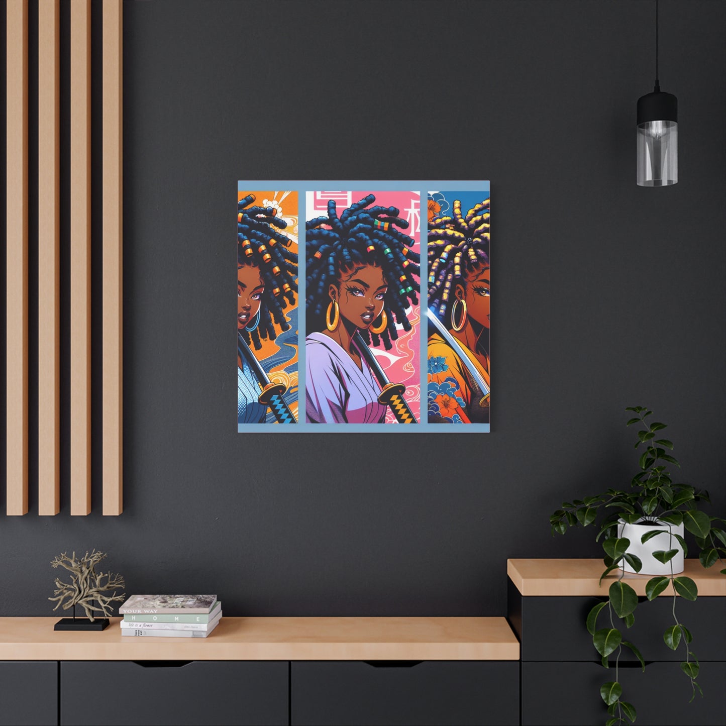 Artistic Canvas Wall Decor, Afrocentric Artwork, Contemporary Home Decor, Unique Gift for Art Lovers, Black-Owned Art