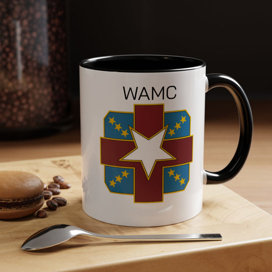 Womack, WAMC, Patriotic Accent Coffee Mug - Perfect for Veterans, Military Families, Heroic Moments, Unique Gifts, and Daily Inspiration