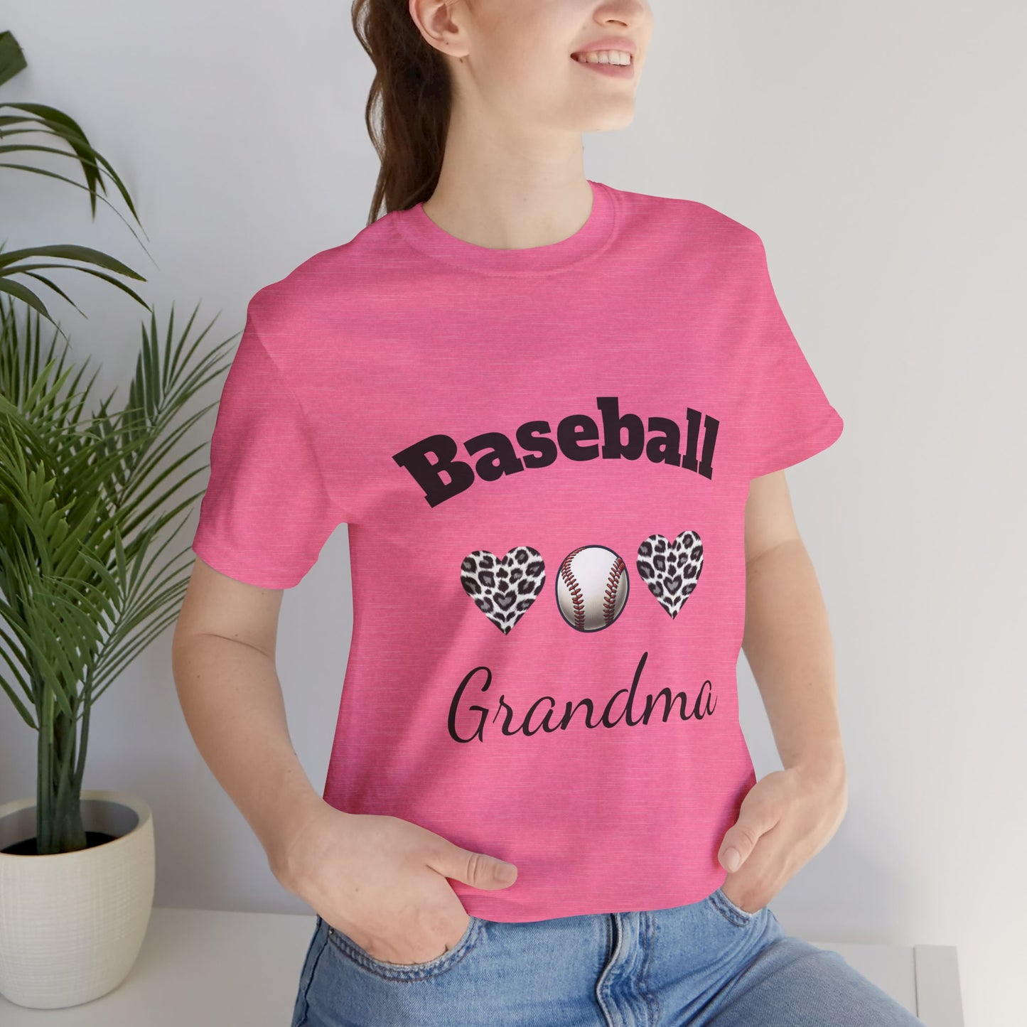Grandma Baseball Tee with Personalized Name and Jersey Number on the back