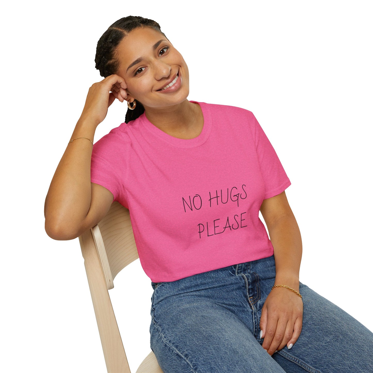 No Hugs Please, Funny Shirt, Plant Lover Gift, Quirky Apparel, Casual Wear, Humor T-Shirt