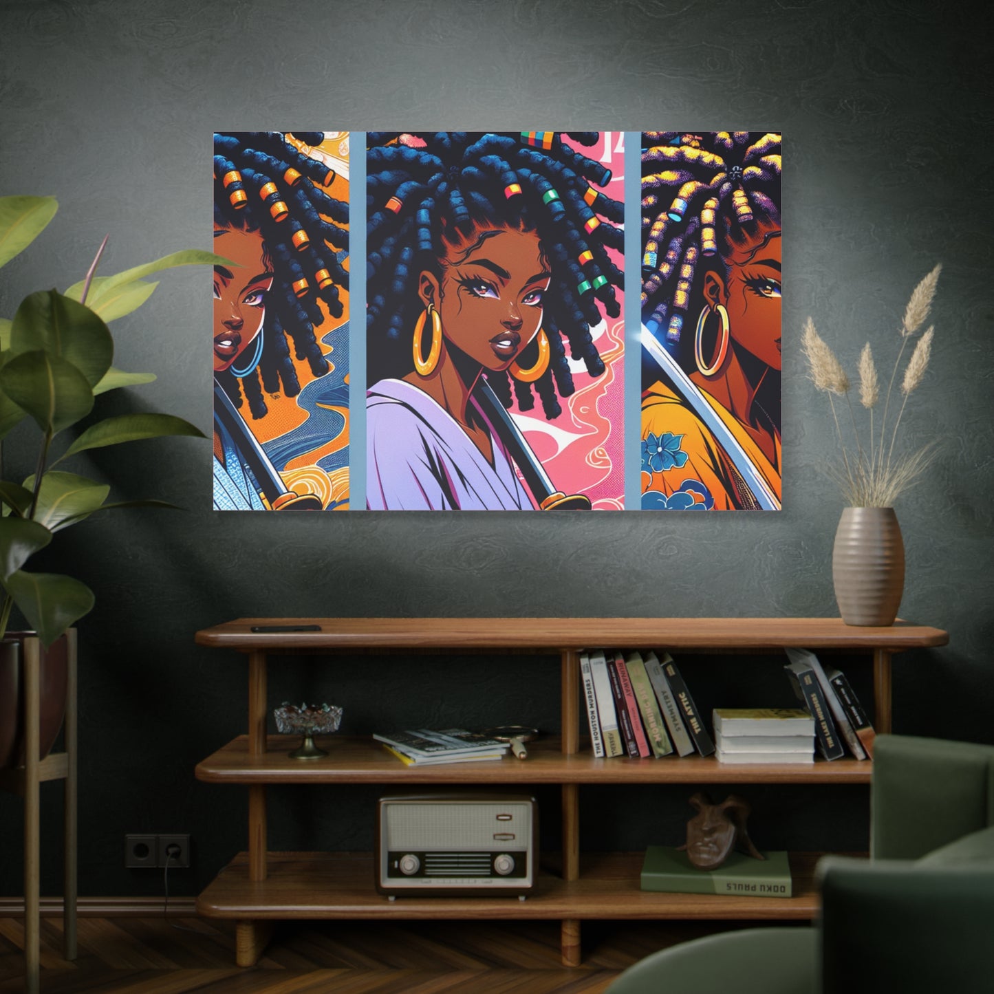 Artistic Canvas Wall Decor, Afrocentric Artwork, Contemporary Home Decor, Unique Gift for Art Lovers, Black-Owned Art
