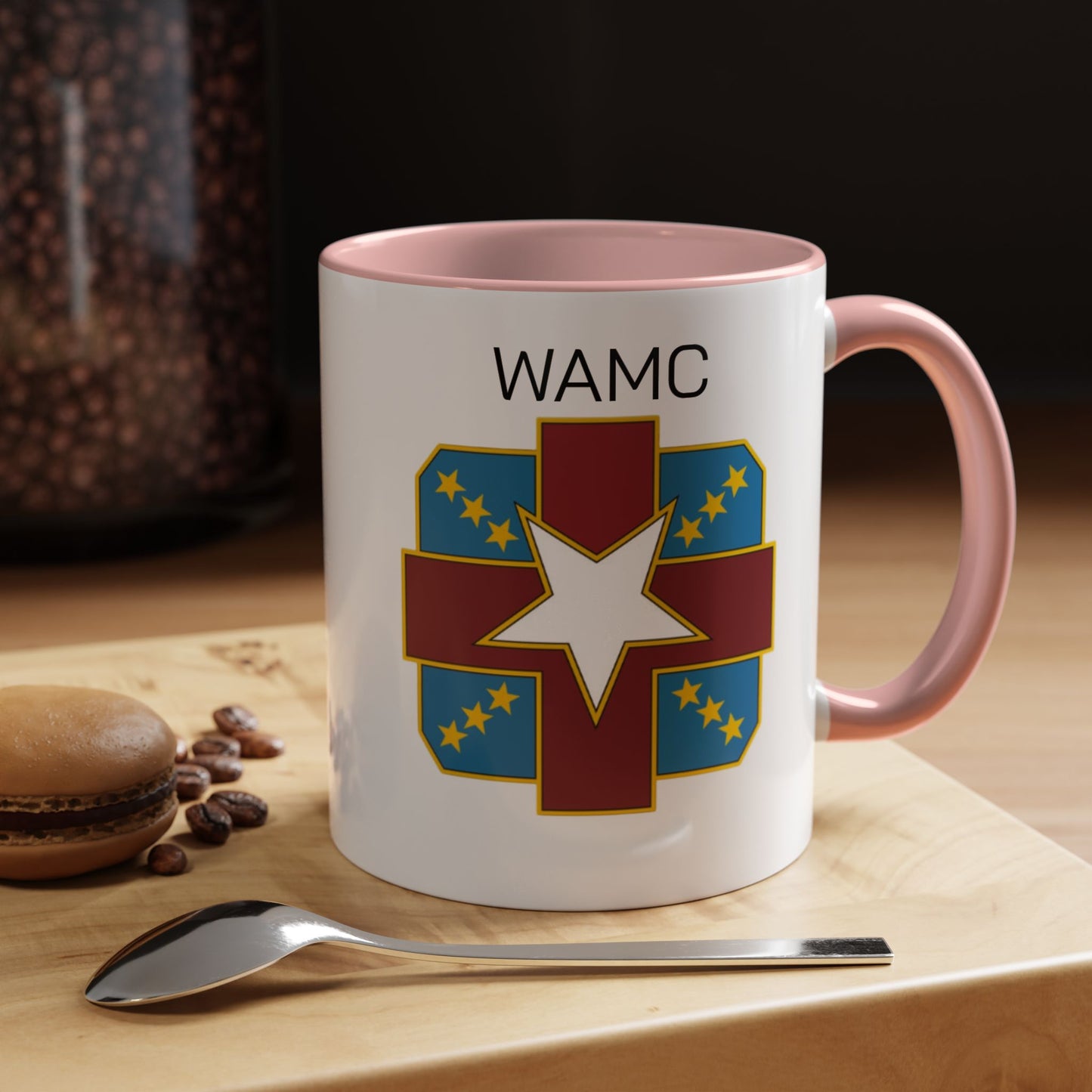 Womack, WAMC, Patriotic Accent Coffee Mug - Perfect for Veterans, Military Families, Heroic Moments, Unique Gifts, and Daily Inspiration