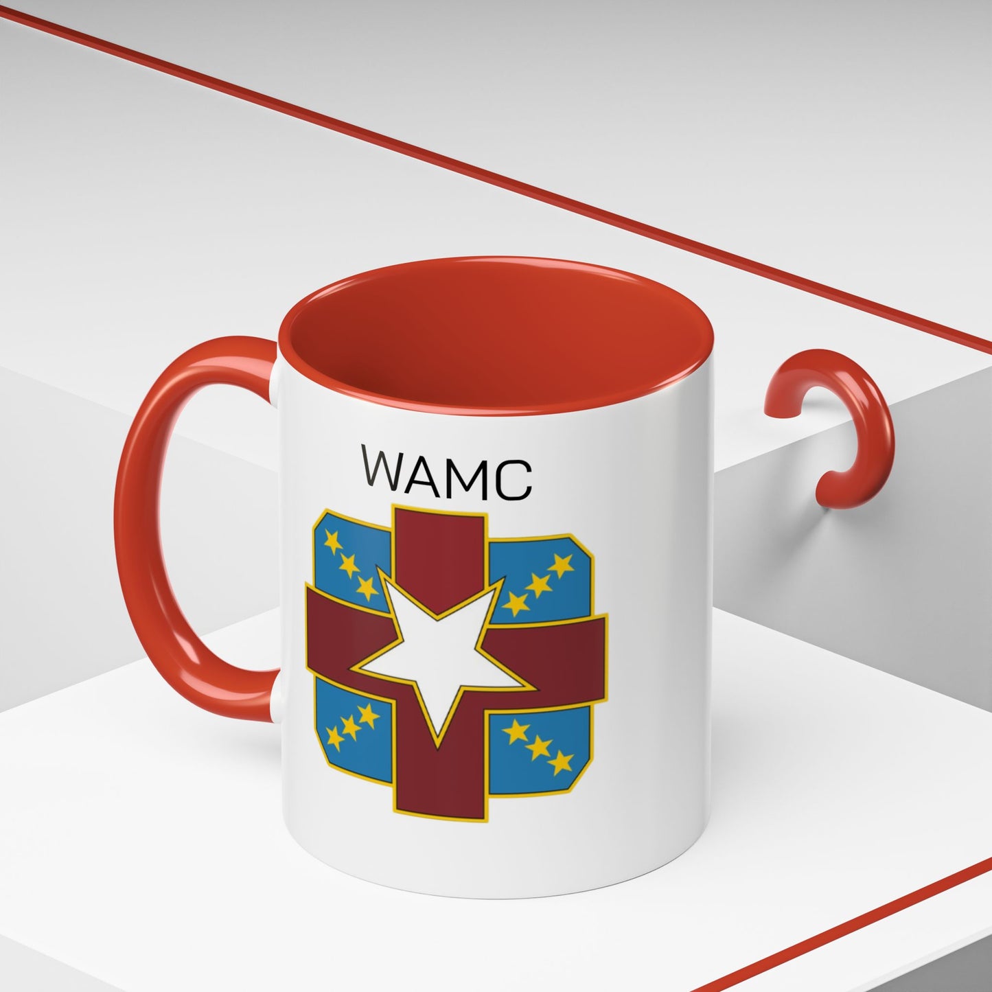 Womack, WAMC, Patriotic Accent Coffee Mug - Perfect for Veterans, Military Families, Heroic Moments, Unique Gifts, and Daily Inspiration