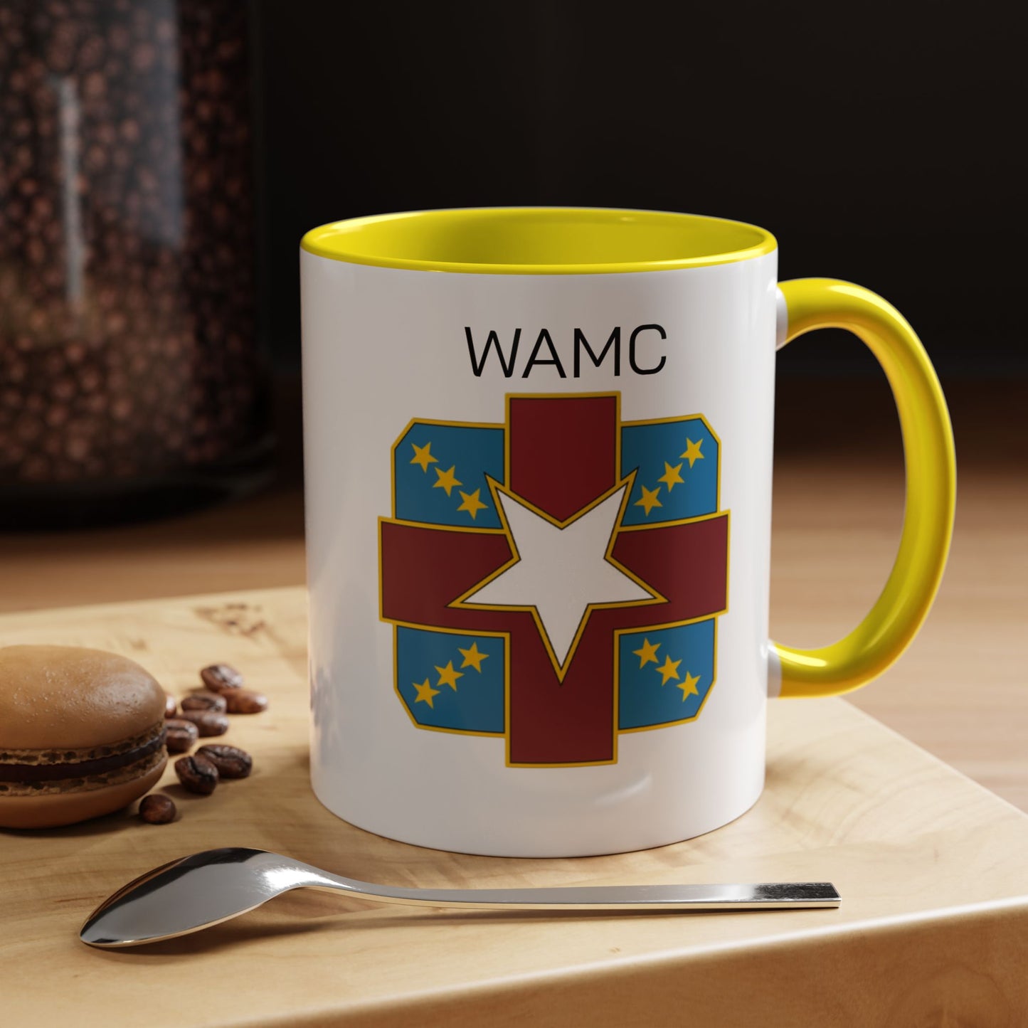 Womack, WAMC, Patriotic Accent Coffee Mug - Perfect for Veterans, Military Families, Heroic Moments, Unique Gifts, and Daily Inspiration