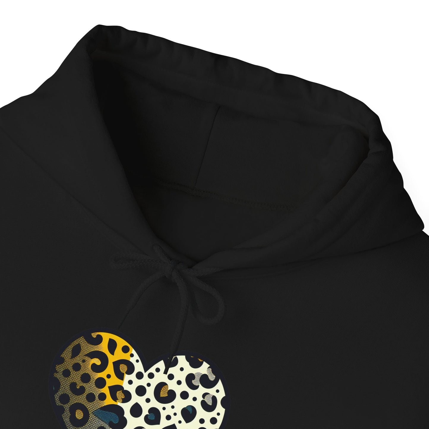 Leopard Heart Hoodie - Cozy Unisex Sweatshirt, Perfect Gift for Animal Lovers, Fashionable Casual Wear, Birthday Apparel, Valentine's Day