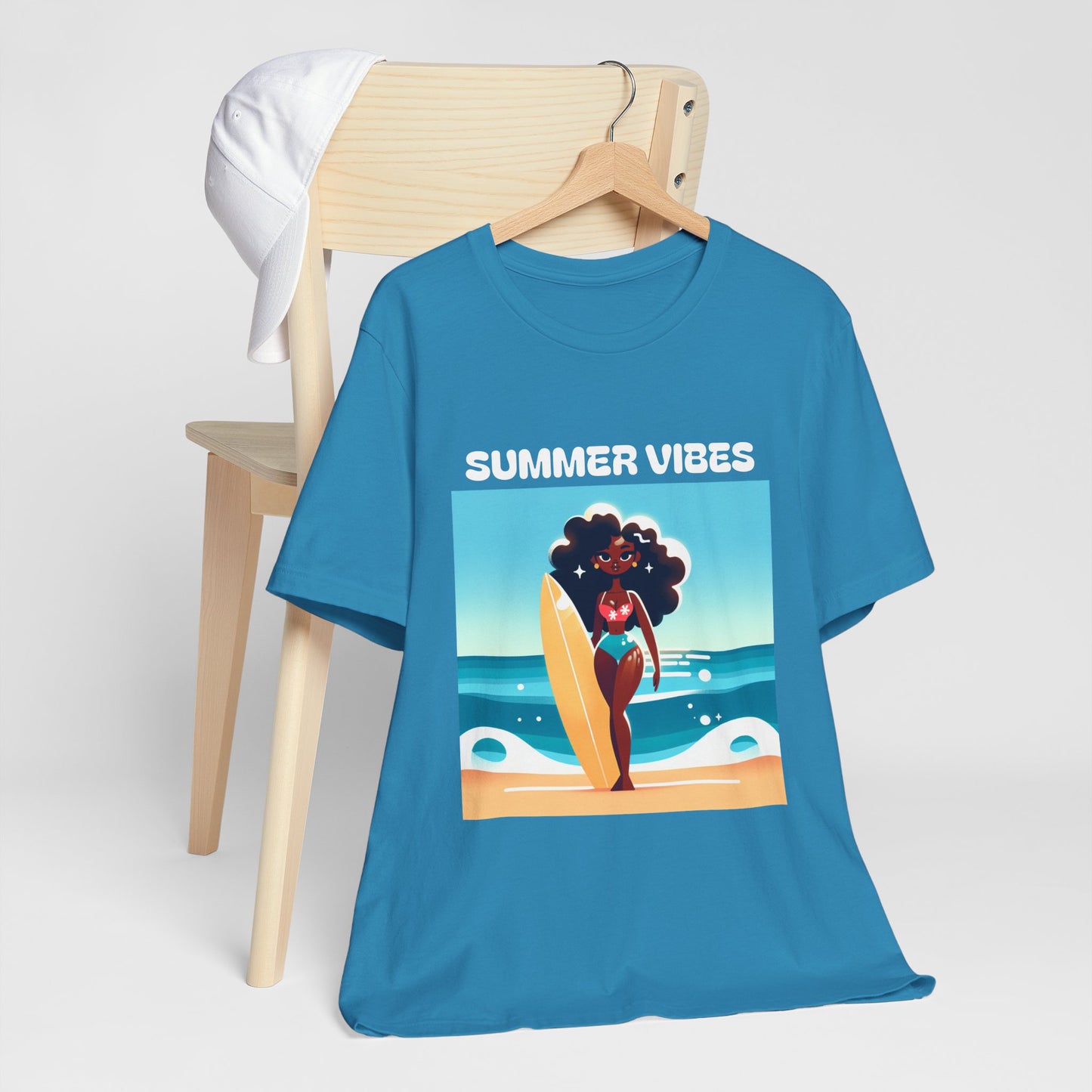 Summer Vibes, Fun Tee, Unisex Short Sleeve T-Shirt, Beachwear, Vacation Outfit, Fun in the Sun, Gift for Surf Lovers