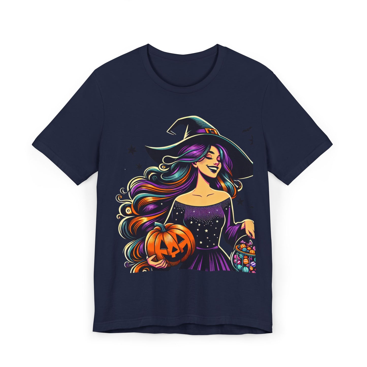 Halloween Witch Unisex T-Shirt, Spooky Graphic Tee, Fall Fashion, Halloween Costume, Witchy Apparel, Cute Pumpkin Design