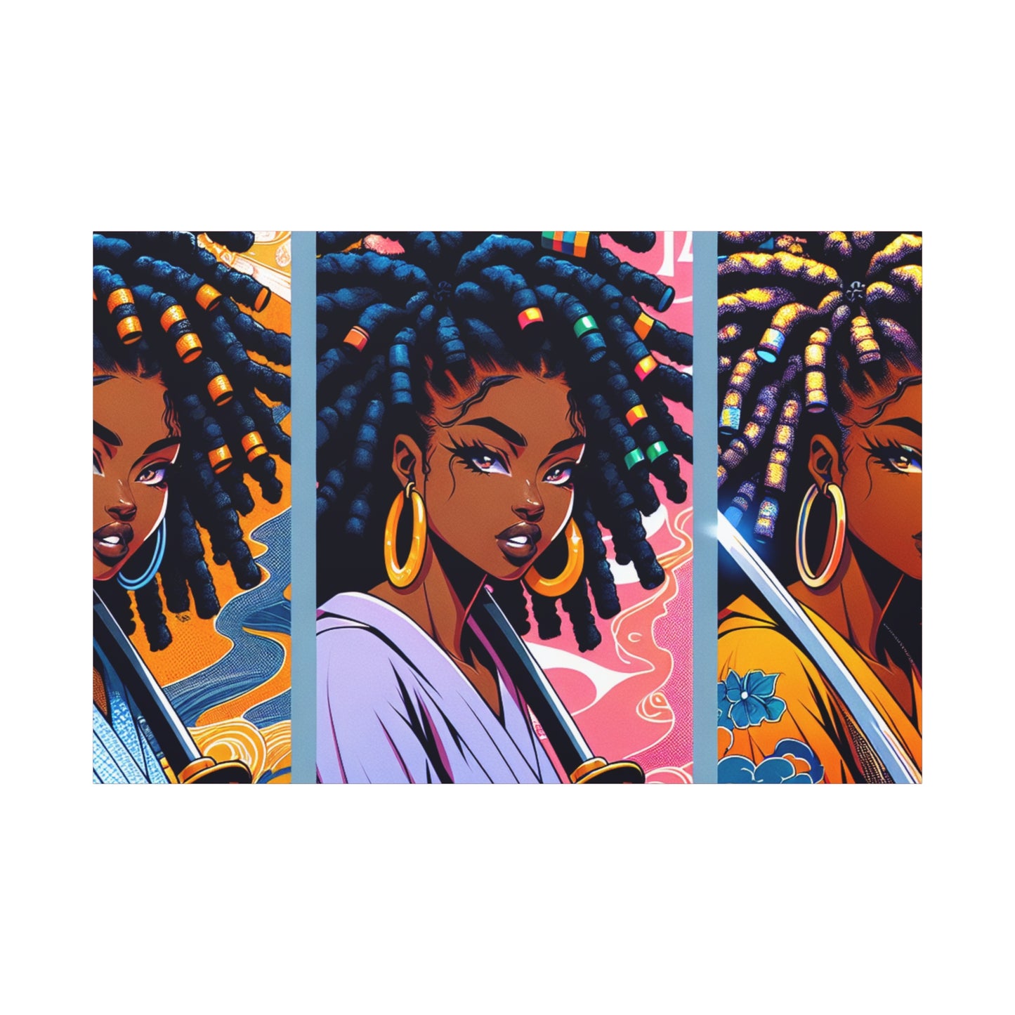 Artistic Canvas Wall Decor, Afrocentric Artwork, Contemporary Home Decor, Unique Gift for Art Lovers, Black-Owned Art