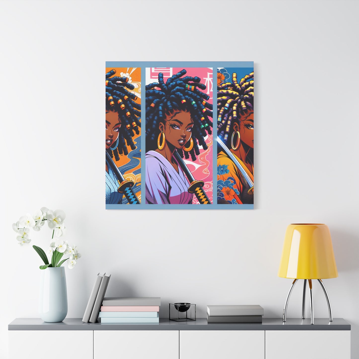 Artistic Canvas Wall Decor, Afrocentric Artwork, Contemporary Home Decor, Unique Gift for Art Lovers, Black-Owned Art