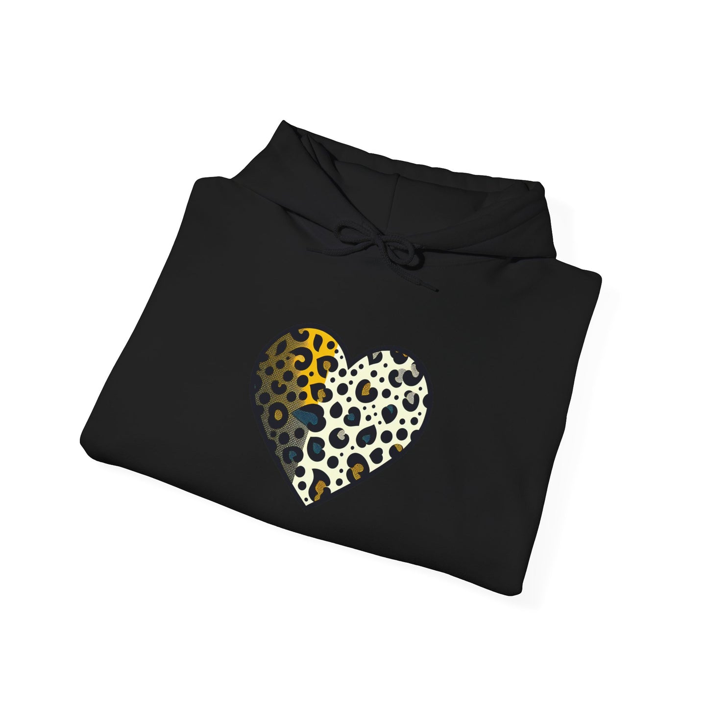 Leopard Heart Hoodie - Cozy Unisex Sweatshirt, Perfect Gift for Animal Lovers, Fashionable Casual Wear, Birthday Apparel, Valentine's Day