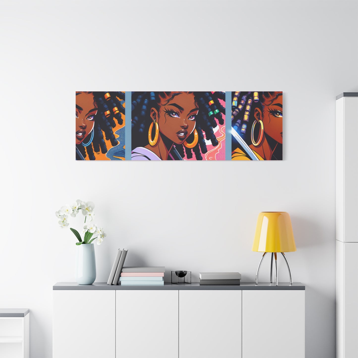 Artistic Canvas Wall Decor, Afrocentric Artwork, Contemporary Home Decor, Unique Gift for Art Lovers, Black-Owned Art