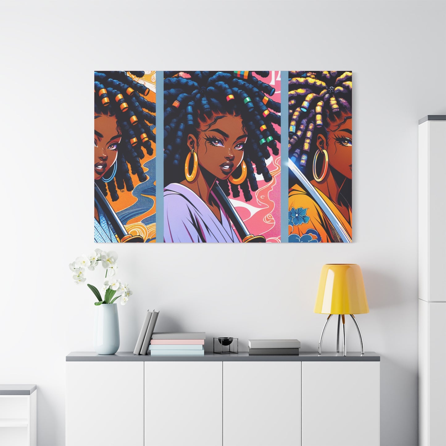 Artistic Canvas Wall Decor, Afrocentric Artwork, Contemporary Home Decor, Unique Gift for Art Lovers, Black-Owned Art