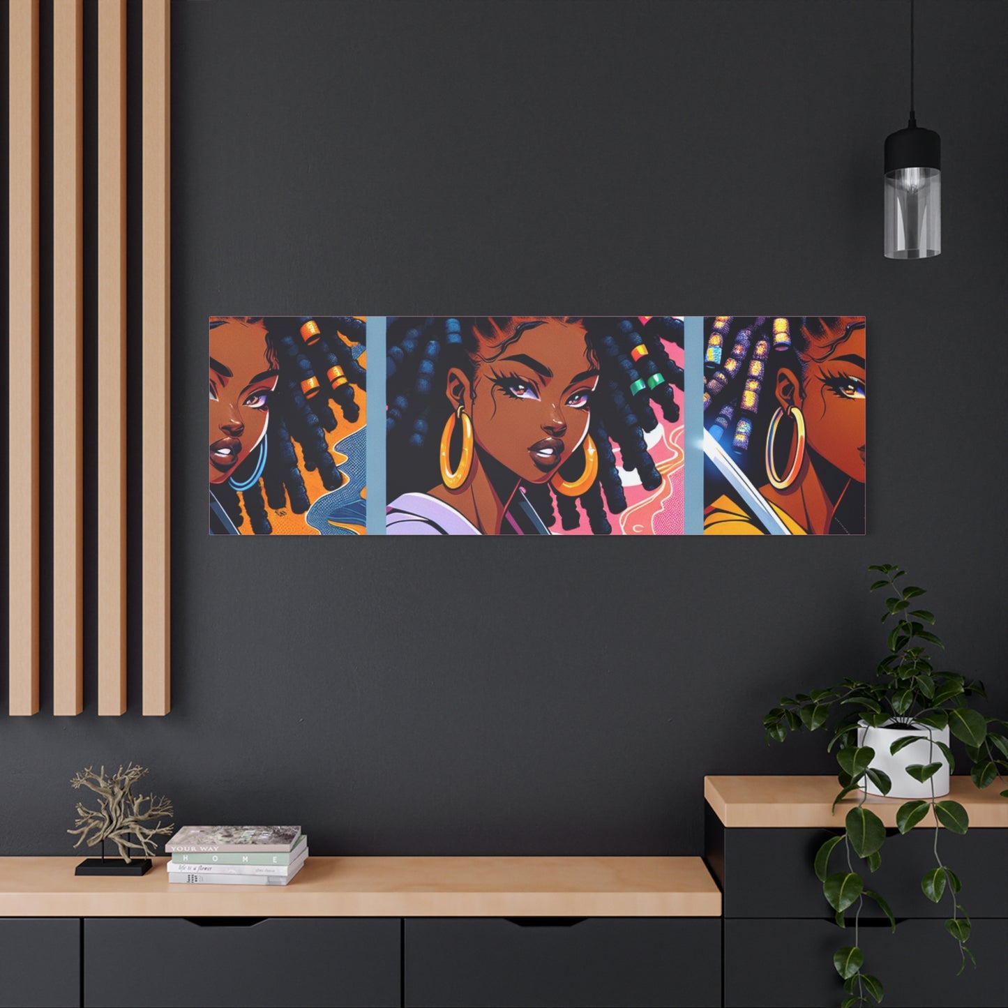 Artistic Canvas Wall Decor, Afrocentric Artwork, Contemporary Home Decor, Unique Gift for Art Lovers, Black-Owned Art
