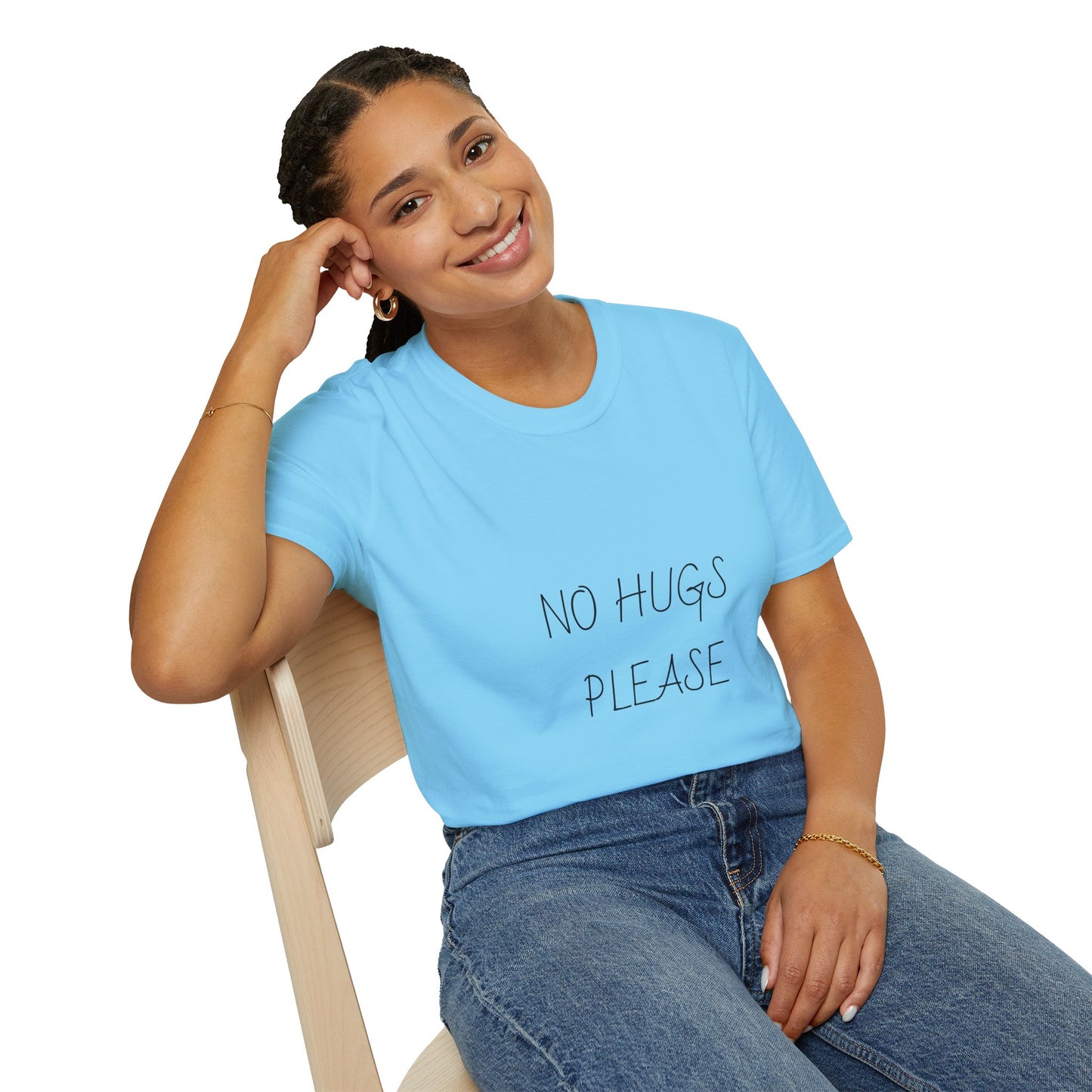 No Hugs Please, Funny Shirt, Plant Lover Gift, Quirky Apparel, Casual Wear, Humor T-Shirt
